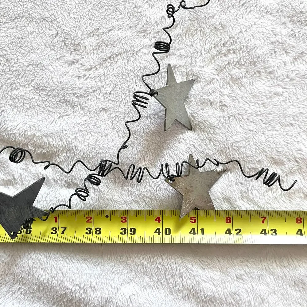 Handcrafted Garland Metal Stars on Coiled Wire 2-43